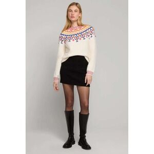 Marine Layer Archive Fair Isle Sweater Cream Multi Geometric Yoke Knit Small